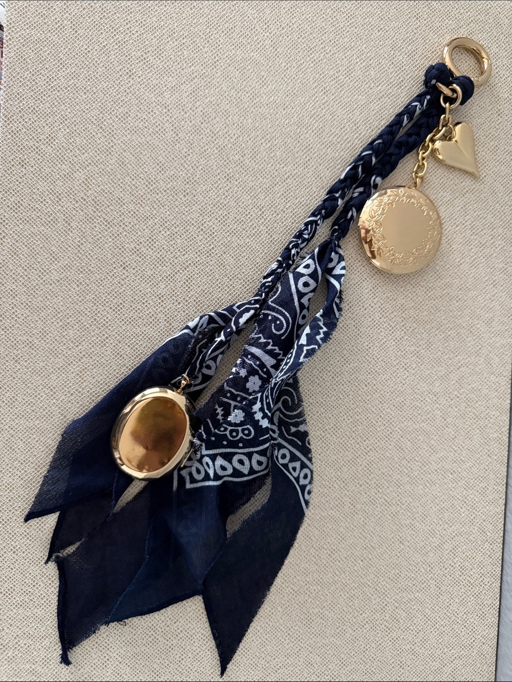 Bandana Bag Charm with Lockets
